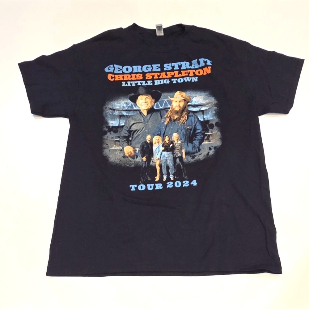 GEORGE STRAIT|2024 Stadium Tour Concert Shirt|Locations On the Back|UNISEX SZ LG